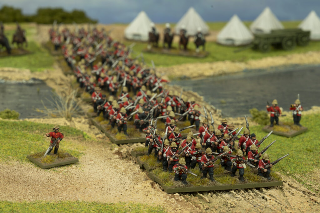 Epic Battles British infantry advancing in columns near their camp